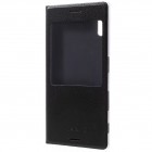 Sony Xperia XZ (XZs) melns atvēramais maciņš ar lodziņu