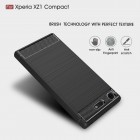 Sony Xperia XZ1 Compact „Carbon“ cieta silikona (TPU) melns apvalks