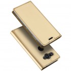 Sony Xperia XZ2 Compact „Dux Ducis“ Skin sērijas zelta ādas atvērams maciņš