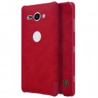 Greznais „Nillkin“ Qin sērijas ādas atvērams sarkans Sony Xperia XZ2 Compact maciņš