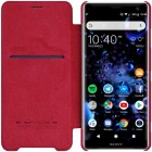 Greznais „Nillkin“ Qin sērijas ādas atvērams sarkans Sony Xperia XZ3 maciņš (maks)