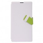 Balts „Baseus“ Faith Leather atvērams HTC One M7 maciņš