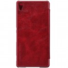 Greznais „Nillkin“ Qin sērijas ādas atvērams sarkans Sony Xperia Z3+ Plius maciņš