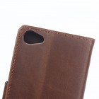 Sony Xperia Z5 Compact atvēramais ādas tumši brūns retro maciņš (maks)