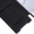 Greznais „Nillkin“ Qin sērijas ādas atvērams melns Sony Xperia Z5 Compact maciņš (maks)