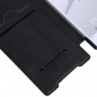Greznais „Nillkin“ Qin sērijas ādas atvērams melns Sony Xperia Z5 maciņš (maks)