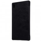 Greznais „Nillkin“ Qin sērijas ādas atvērams melns Sony Xperia Z5 Premium maciņš (maks)