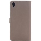 Sony Xperia Z5 Premium atvēramais ādas smilšains retro maciņš (maks)