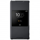 Oficiāls Sony Xperia Z5 Premium Style Cover Window melns atvērams maciņš SCR46