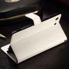 Sony Xperia M5 atvēramais ādas balts maciņš (maks)