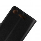 Sony Xperia XZ1 atvēramais ādas melns Casual maciņš (maks)