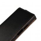 Sony Xperia XZ1 Compact vertikāli atvēramais ādas melns maciņš (maks)