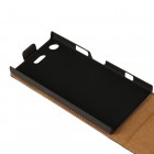 Sony Xperia XZ1 Compact vertikāli atvēramais ādas melns maciņš (maks)