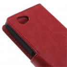 Sony Xperia Z1 compact atvēramais sarkans ādas futrālis - maciņš