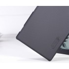 Xperia Z1 Nillkin Frosted Shield melns plastmasas futrālis + ekrāna aizsargplēve