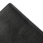 Sony Xperia Z1 atvēramais melns ādas Lychee futrālis - maciņš