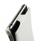 Sony Xperia Z1 ādas vertikāli atvēramais balts futrālis