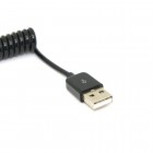Spirāle USB Type-C melns vads 3 metri