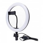 „Tripod“ LED Ring Fill Light telefona turētājs / selfija statīvs - melns