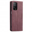 Xiaomi Mi 10T (Mi 10T Pro) CaseMe Retro solīds atvēramais ādas bordo maciņš - maks