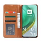 Greznais „Comma“ sērijas ādas atvērams brūns Xiaomi Mi 10T (Mi 10T Pro) futrālis