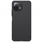 Xiaomi Mi 11 Lite Nillkin Frosted Shield melns plastmasas apvalks