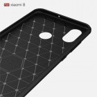 Xiaomi Mi 8 „Carbon“ cieta silikona (TPU) melns apvalks