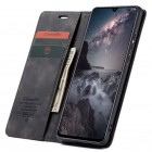 Xiaomi Mi 9 (Mi 9 Explorer) CaseMe Retro solīds atvēramais ādas melns maciņš - maks