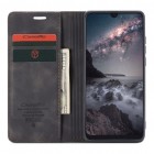 Xiaomi Mi 9 (Mi 9 Explorer) CaseMe Retro solīds atvēramais ādas melns maciņš - maks