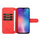 Xiaomi Mi 9 SE atvēramais ādas sarkans retro maciņš (maks)