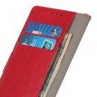 Xiaomi Poco F3 (Mi 11i) atvēramais ādas sarkans maciņš, grāmata (maks)