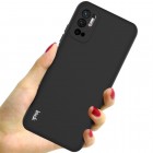 Xiaomi Poco M3 Pro (Redmi Note 10 5G) „Imak“ cieta silikona (TPU) melns apvalks