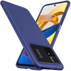 Xiaomi Poco X4 Pro cieta silikona (TPU) zils apvalks