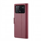 Xiaomi Poco X6 Pro 5G (Redmi K70E) CaseMe Leather solīds atvēramais ādas bordo maciņš - maks