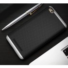Xiaomi Redmi 4A „IPAKY“ cieta silikona (TPU) melns apvalks (apmales - sudrabā krāsā)