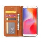 Greznais „Comma“ sērijas ādas atvērams melns Xiaomi Redmi 6 (6A) futrālis