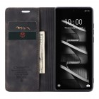 Xiaomi Redmi Note 12 Pro (Poco X5 Pro) CaseMe Retro solīds atvēramais ādas melns maciņš - maks