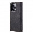 Xiaomi Redmi Note 12 Pro (Poco X5 Pro) CaseMe Retro solīds atvēramais ādas melns maciņš - maks
