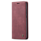 Xiaomi Redmi Note 14 Pro 4G CaseMe Retro solīds atvēramais ādas bordo maciņš - maks