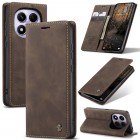 Xiaomi Redmi Note 14 Pro 4G CaseMe Retro solīds atvēramais ādas brūns maciņš - maks