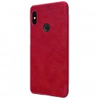 Greznais „Nillkin“ Qin sērijas ādas atvērams sarkans Xiaomi Redmi Note 5 2018 (Redmi Note 5 Pro) maciņš