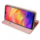 Xiaomi Redmi Note 7 (Redmi Note 7 Pro) „Dux Ducis“ Skin sērijas rozs ādas atvērams maciņš