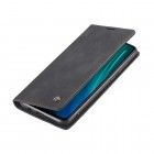 Xiaomi Redmi Note 8 Pro CaseMe Retro solīds atvēramais ādas melns maciņš - maks