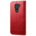 Xiaomi Redmi Note 9 Deluxe ādas atvēramais sarkans maciņš (maks)