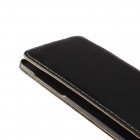 Sony Xperia Z5 Premium klasisks ādas vertikāli atvēramais melns futrālis