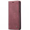 Samsung Galaxy A36 CaseMe Retro solīds atvēramais ādas bordo maciņš - maks