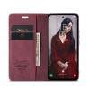Samsung Galaxy A36 CaseMe Retro solīds atvēramais ādas bordo maciņš - maks